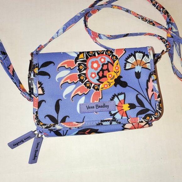 Vera Bradley RFID Mural Garden 3 in 1 Crossbody Wallet Bag - Picture 2 of 8